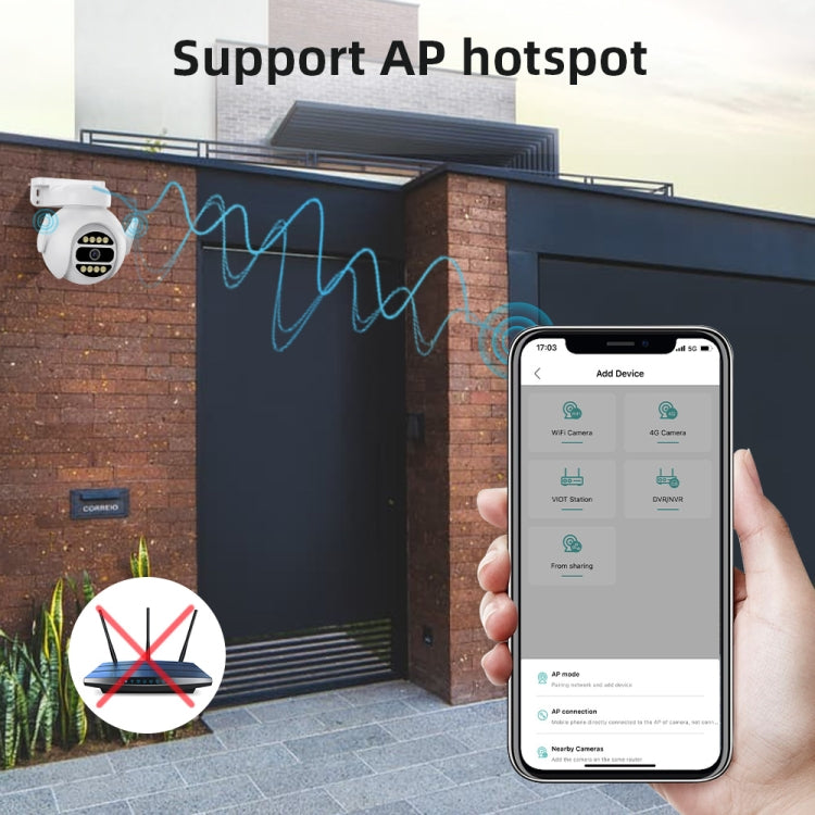 Cámara IP de vigilancia WiFi inteligente A8-C2 de 2MP, visión nocturna a todo color de doble luz / Audio bidireccional / Tarjeta TF, US Plug, EU Plug, AU Plug, UK Plug