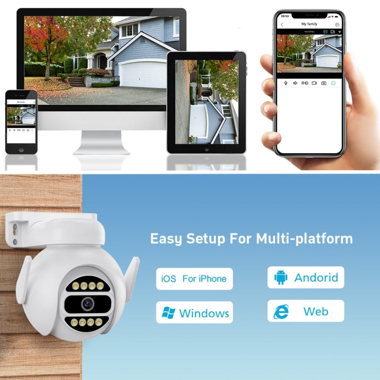 Cámara IP de vigilancia WiFi inteligente A8-C2 de 2MP, visión nocturna a todo color de doble luz / Audio bidireccional / Tarjeta TF, US Plug, EU Plug, AU Plug, UK Plug