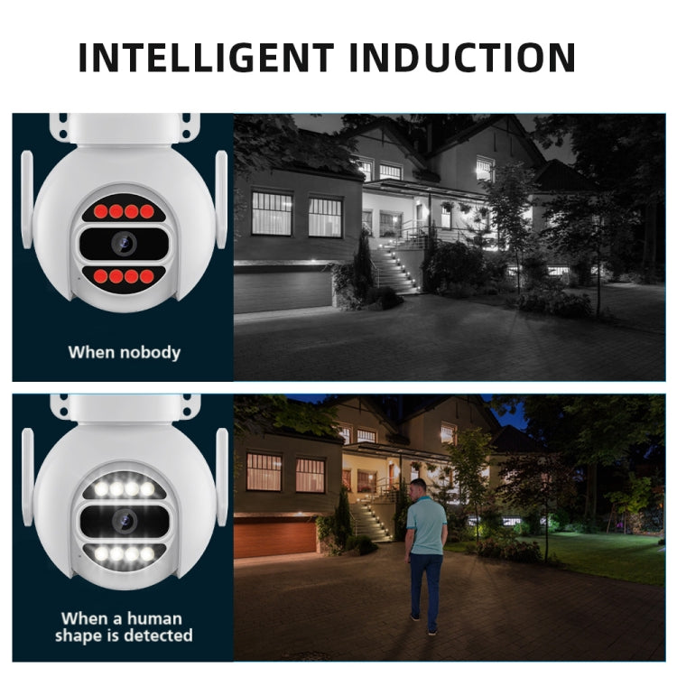 Cámara IP de vigilancia WiFi inteligente A8-C2 de 2MP, visión nocturna a todo color de doble luz / Audio bidireccional / Tarjeta TF, US Plug, EU Plug, AU Plug, UK Plug