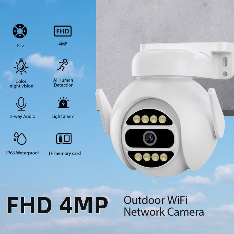 Cámara IP de vigilancia WiFi inteligente A8-C2 de 2MP, visión nocturna a todo color de doble luz / Audio bidireccional / Tarjeta TF, US Plug, EU Plug, AU Plug, UK Plug