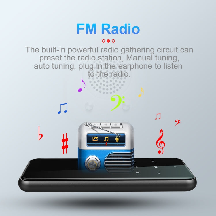 M15 Grabadora de voz inteligente multifunción MP3 Reproductor de música con sonido de alta fidelidad Walkman, 4GB, 8GB, 16GB, 32GB