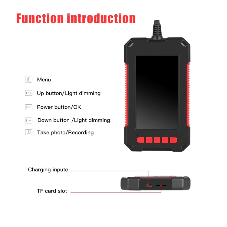 P40 3,9 mm rojo HD impermeable portátil integrado de mano vertical pantalla industria endoscopio, 2m, 5m, 10m