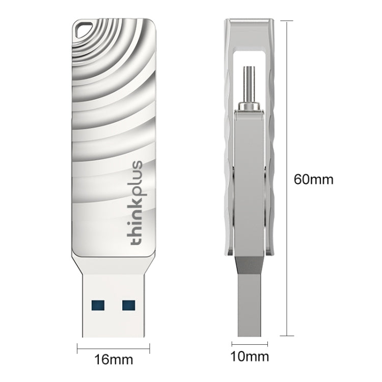 Unidad flash Lenovo Thinkplus MU232 USB 3.2 + USB-C / Type-C de cabezal doble, 32GB, 64GB, 128GB, 256GB