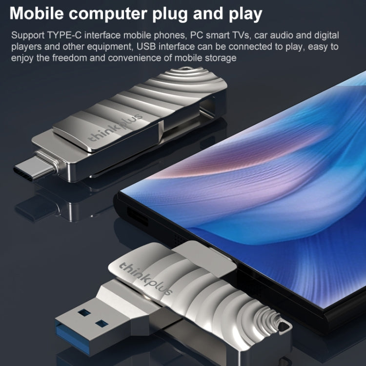 Unidad flash Lenovo Thinkplus MU232 USB 3.2 + USB-C / Type-C de cabezal doble, 32GB, 64GB, 128GB, 256GB