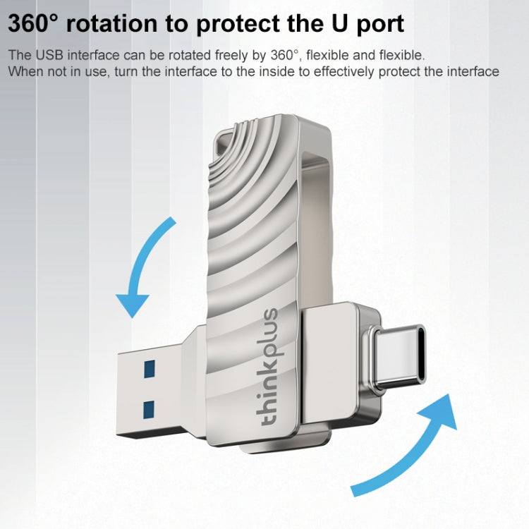 Unidad flash Lenovo Thinkplus MU232 USB 3.2 + USB-C / Type-C de cabezal doble, 32GB, 64GB, 128GB, 256GB