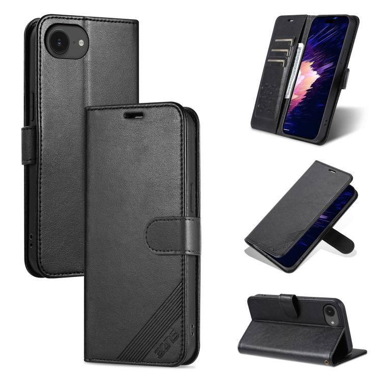 AZNS Estuche para teléfono de cuero con textura de piel de oveja, For iPhone 17e / 16e, For iPhone 17 Pro Max, For iPhone 17 Pro, For iPhone 17, For iPhone Air, For iPhone 16 Pro Max, For iPhone 16 Pro, For iPhone 15 Pro Max, For iPhone 15 Pro         ...