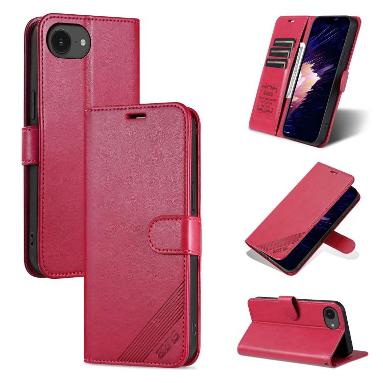 AZNS Estuche para teléfono de cuero con textura de piel de oveja, For iPhone 17e / 16e, For iPhone 17 Pro Max, For iPhone 17 Pro, For iPhone 17, For iPhone Air, For iPhone 16 Pro Max, For iPhone 16 Pro, For iPhone 15 Pro Max, For iPhone 15 Pro         ...