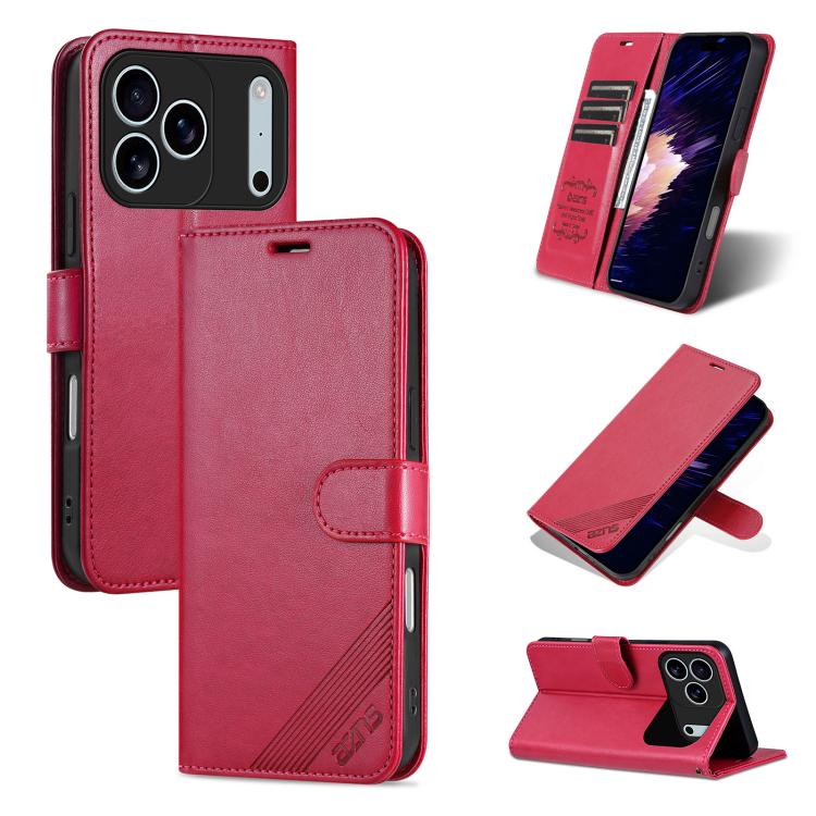 AZNS Estuche para teléfono de cuero con textura de piel de oveja, For iPhone 17e / 16e, For iPhone 17 Pro Max, For iPhone 17 Pro, For iPhone 17, For iPhone Air, For iPhone 16 Pro Max, For iPhone 16 Pro, For iPhone 15 Pro Max, For iPhone 15 Pro         ...