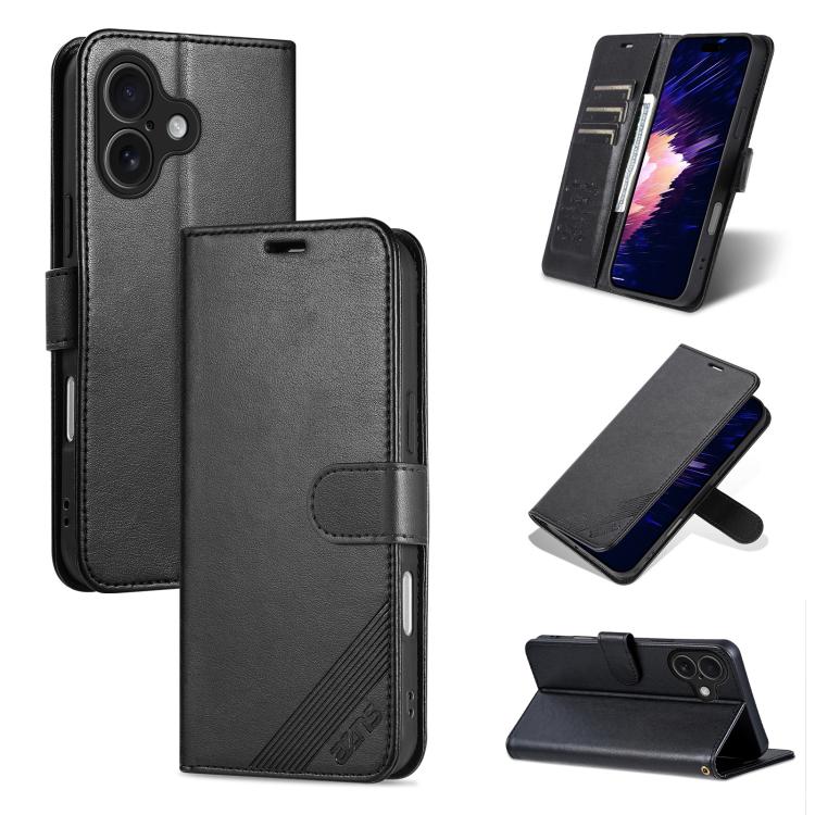 AZNS Estuche para teléfono de cuero con textura de piel de oveja, For iPhone 17e / 16e, For iPhone 17 Pro Max, For iPhone 17 Pro, For iPhone 17, For iPhone Air, For iPhone 16 Pro Max, For iPhone 16 Pro, For iPhone 15 Pro Max, For iPhone 15 Pro         ...
