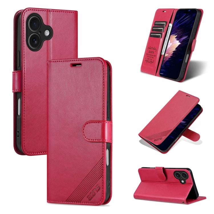AZNS Estuche para teléfono de cuero con textura de piel de oveja, For iPhone 17e / 16e, For iPhone 17 Pro Max, For iPhone 17 Pro, For iPhone 17, For iPhone Air, For iPhone 16 Pro Max, For iPhone 16 Pro, For iPhone 15 Pro Max, For iPhone 15 Pro         ...