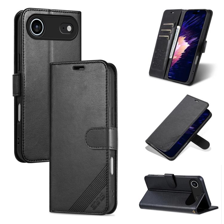 AZNS Estuche para teléfono de cuero con textura de piel de oveja, For iPhone 17e / 16e, For iPhone 17 Pro Max, For iPhone 17 Pro, For iPhone 17, For iPhone Air, For iPhone 16 Pro Max, For iPhone 16 Pro, For iPhone 15 Pro Max, For iPhone 15 Pro         ...