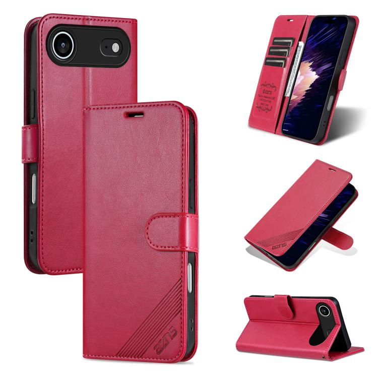AZNS Estuche para teléfono de cuero con textura de piel de oveja, For iPhone 17e / 16e, For iPhone 17 Pro Max, For iPhone 17 Pro, For iPhone 17, For iPhone Air, For iPhone 16 Pro Max, For iPhone 16 Pro, For iPhone 15 Pro Max, For iPhone 15 Pro         ...