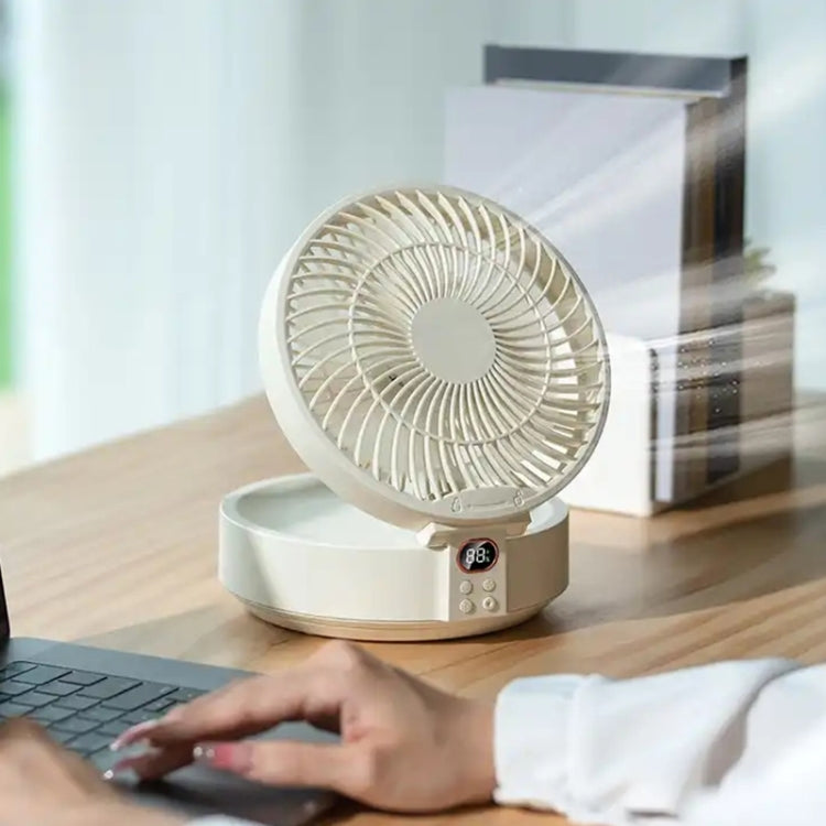 Ventilador montado en la pared con cabeza giratoria WSK302 4000mAh con luz nocturna