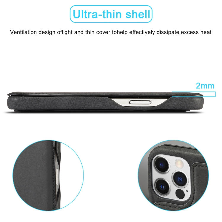 LC.IMEEKE Hon Ancient Series Funda de cuero con tapa para teléfono, For iPhone 15 Pro, For iPhone 15 Plus, For iPhone 15