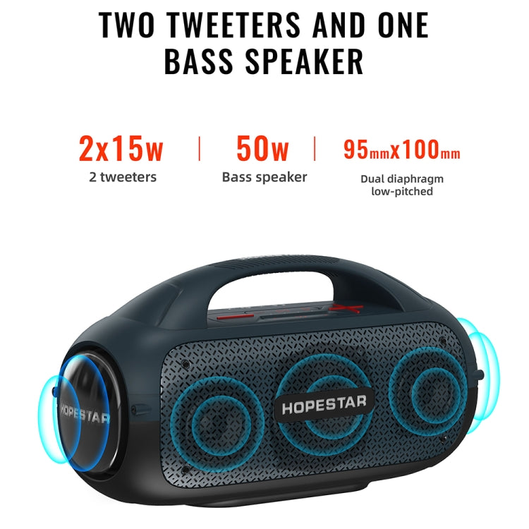 HOPESTAR A50 80W IPX6 Altavoz portátil impermeable con Bluetooth Subwoofer para exteriores