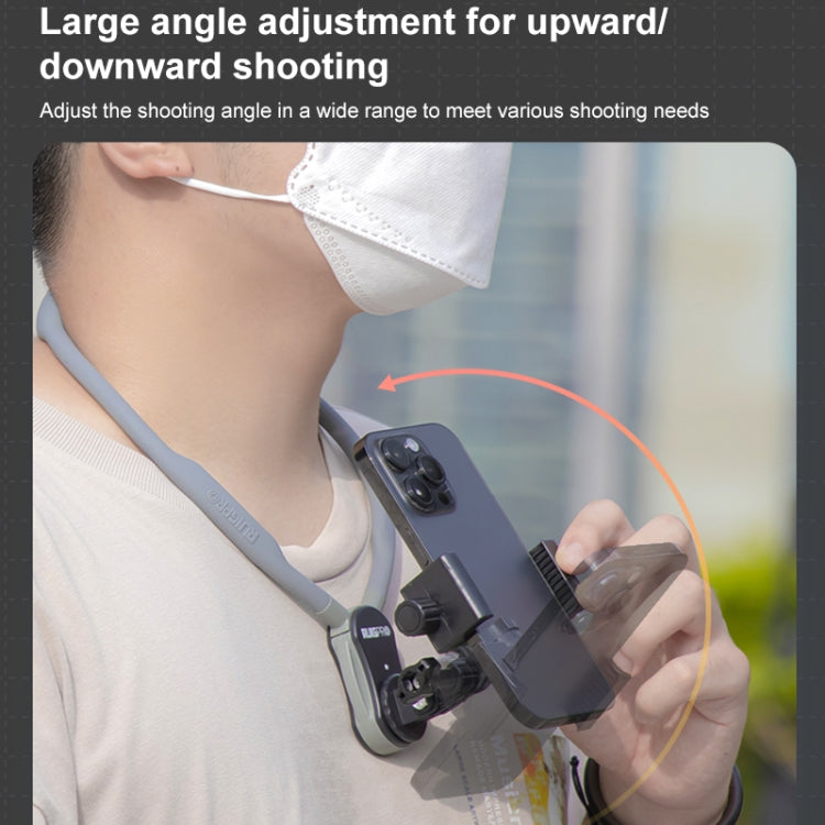 Soporte de cuello perezoso RUIGPRO Soporte de vista POV, Standard with Strap, With J-Hook Buckle, With Phone Clamp & Adapter