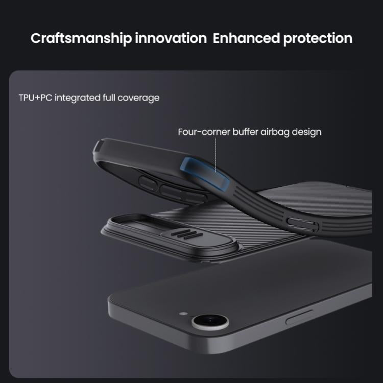 Funda para teléfono NILLKIN CamShield Pro para PC, For iPhone 17e / 16e, For iPhone 17, For iPhone 16 Plus, For iPhone 16, For iPhone 15 Pro Max, For iPhone 15 Plus, For iPhone 15