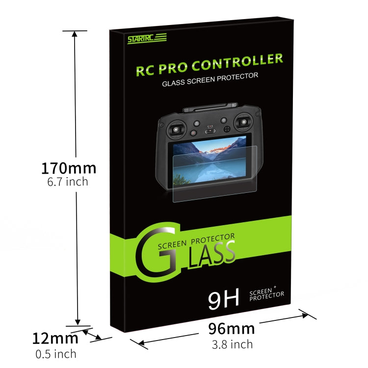 STARTRC 2 piezas 9H 2.5D Película de vidrio templado, For DJI RC Pro with Screen Frosted Film, For DJI RC Pro with Screen HD Film