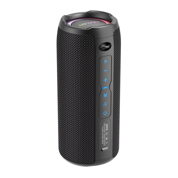Zealot S49 Pro Altavoz Bluetooth inalámbrico portátil para exteriores de 20 W con luz RGB, S49 Pro