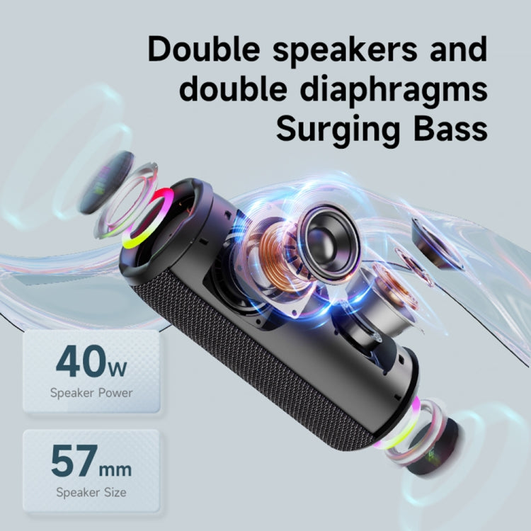 Zealot S49 Pro Altavoz Bluetooth inalámbrico portátil para exteriores de 20 W con luz RGB, S49 Pro