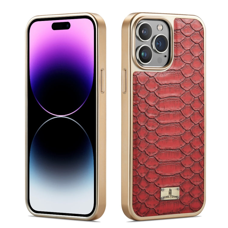Caja del teléfono de la PU de galvanoplastia de la textura del pitón de Fierre Shann, For iPhone 17 Pro Max, For iPhone 17 Pro, For iPhone 17, For iPhone Air, For iPhone 16 Pro Max, For iPhone 16 Pro, For iPhone 16 Plus, For iPhone 16                  ...