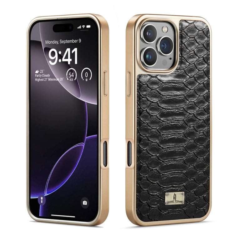 Caja del teléfono de la PU de galvanoplastia de la textura del pitón de Fierre Shann, For iPhone 17 Pro Max, For iPhone 17 Pro, For iPhone 17, For iPhone Air, For iPhone 16 Pro Max, For iPhone 16 Pro, For iPhone 16 Plus, For iPhone 16                  ...