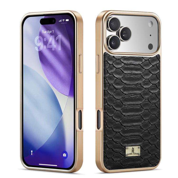 Caja del teléfono de la PU de galvanoplastia de la textura del pitón de Fierre Shann, For iPhone 17 Pro Max, For iPhone 17 Pro, For iPhone 17, For iPhone Air, For iPhone 16 Pro Max, For iPhone 16 Pro, For iPhone 16 Plus, For iPhone 16                  ...