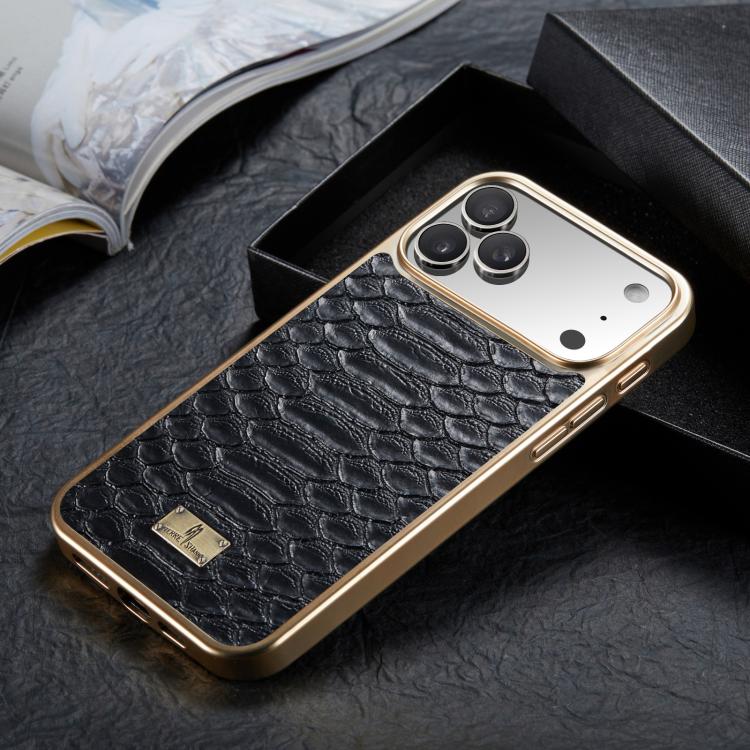 Caja del teléfono de la PU de galvanoplastia de la textura del pitón de Fierre Shann, For iPhone 17 Pro Max, For iPhone 17 Pro, For iPhone 17, For iPhone Air, For iPhone 16 Pro Max, For iPhone 16 Pro, For iPhone 16 Plus, For iPhone 16                  ...