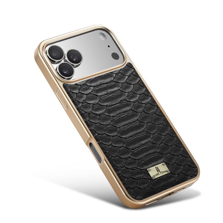 Caja del teléfono de la PU de galvanoplastia de la textura del pitón de Fierre Shann, For iPhone 17 Pro Max, For iPhone 17 Pro, For iPhone 17, For iPhone Air, For iPhone 16 Pro Max, For iPhone 16 Pro, For iPhone 16 Plus, For iPhone 16                  ...