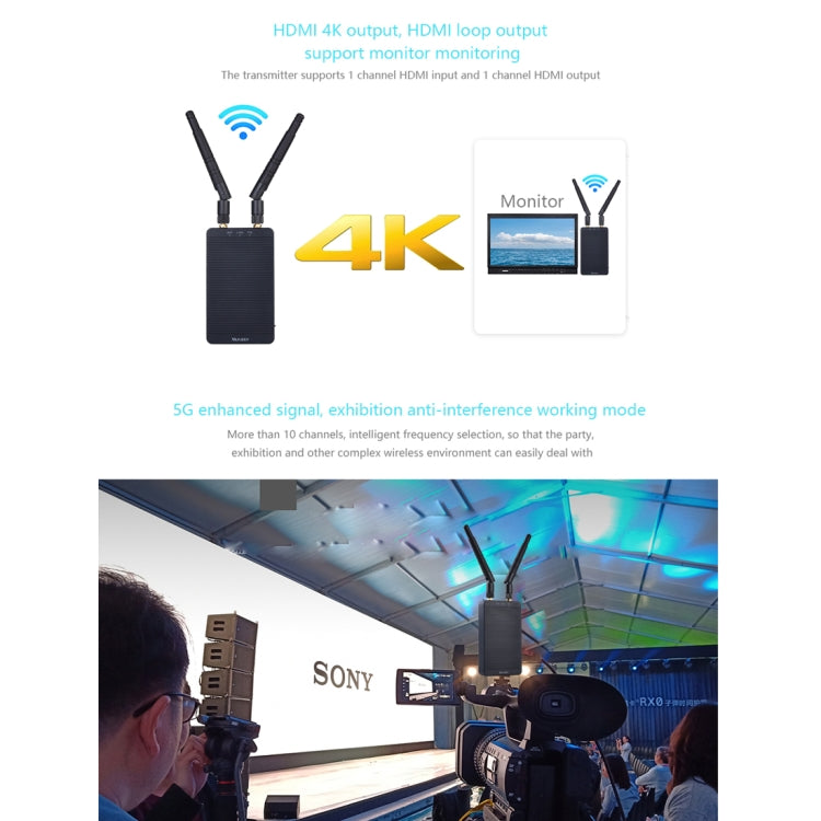 Measy T1 4K HDMI 2.0 Transmisor de audio y video inalámbrico Receptor Extensor Sistema de transmisión, Distancia de transmisión: 400 m,, US Plug, EU Plug, AU Plug, UK Plug