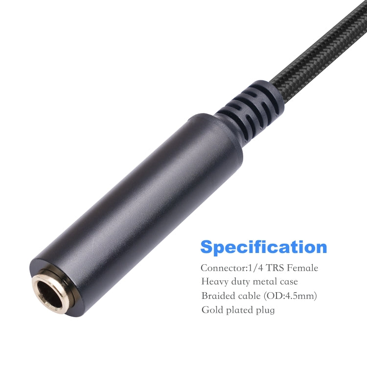 Cable de conversión de audio para micrófono hembra a XLR macho de 0,3 m y 6,35 mm, 635K04-03