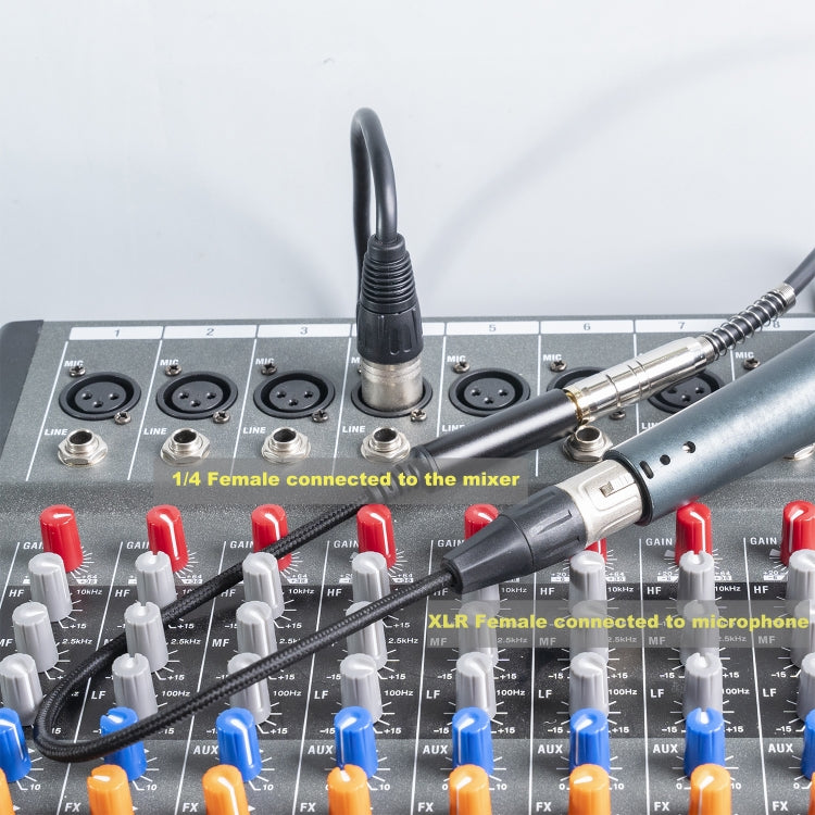 Cable de conversión de audio para micrófono hembra a XLR hembra de 0,3 m y 6,35 mm, 635K03-03