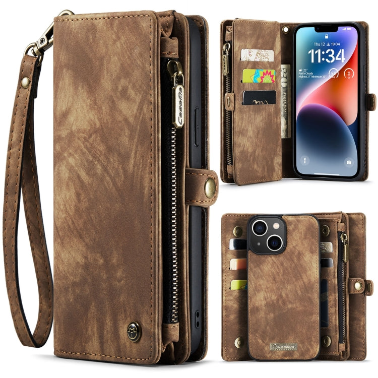 CaseMe 008 Funda de cuero multifuncional desmontable para teléfono, For iPhone 15 Pro Max, For iPhone 15 Pro, For iPhone 15 Plus, For iPhone 15