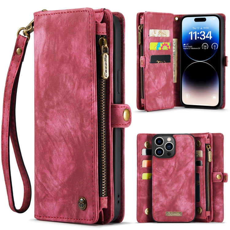 CaseMe 008 Funda de cuero multifuncional desmontable para teléfono, For iPhone 15 Pro Max, For iPhone 15 Pro, For iPhone 15 Plus, For iPhone 15