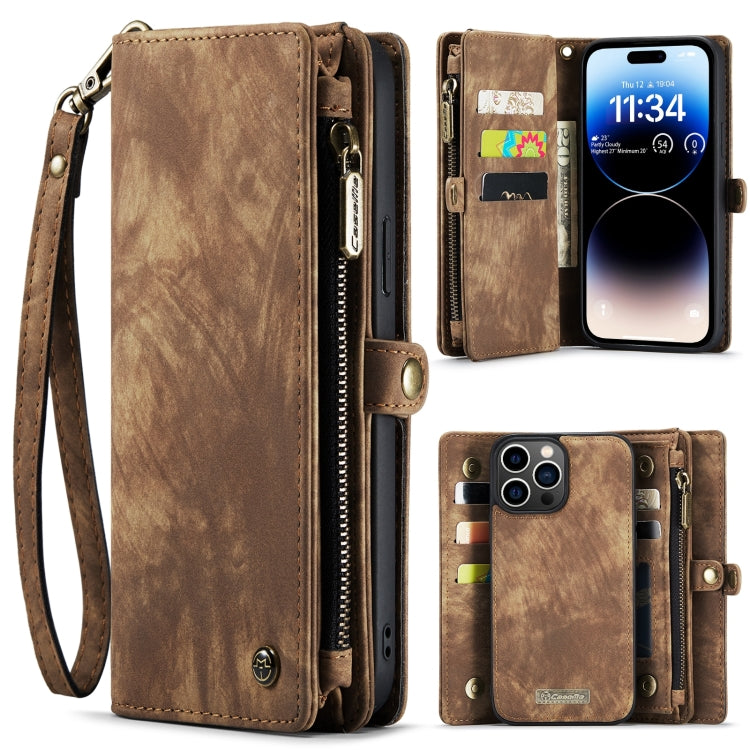 CaseMe 008 Funda de cuero multifuncional desmontable para teléfono, For iPhone 15 Pro Max, For iPhone 15 Pro, For iPhone 15 Plus, For iPhone 15