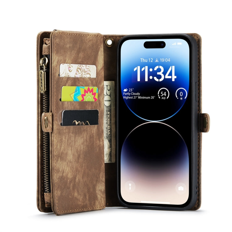 CaseMe 008 Funda de cuero multifuncional desmontable para teléfono, For iPhone 15 Pro Max, For iPhone 15 Pro, For iPhone 15 Plus, For iPhone 15