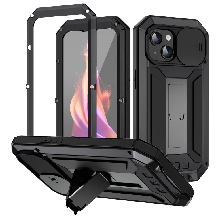 R-JUST Funda para teléfono con soporte impermeable para cámara deslizante Life, For iPhone 15