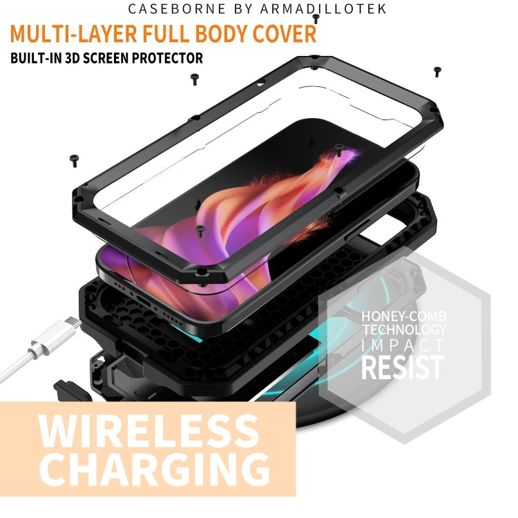 R-JUST Funda para teléfono con soporte impermeable para cámara deslizante Life, For iPhone 15