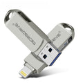 MicroDrive 2 en 1 Lightning + USB2.0 Disco flash USB de metal portátil, 8GB, 16GB, 32GB, 64GB, 128GB, 256GB, 512GB