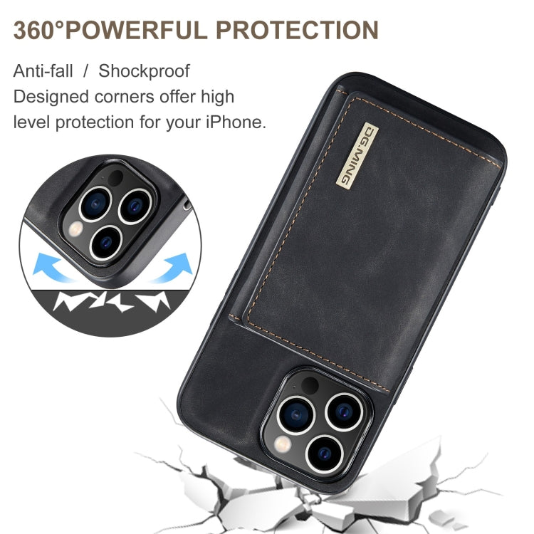 DG.MING M1 Series Funda de cuero para teléfono con billetera múltiple y tres pliegues, For iPhone 15 Pro Max, For iPhone 15 Pro, For iPhone 15 Plus, For iPhone 15