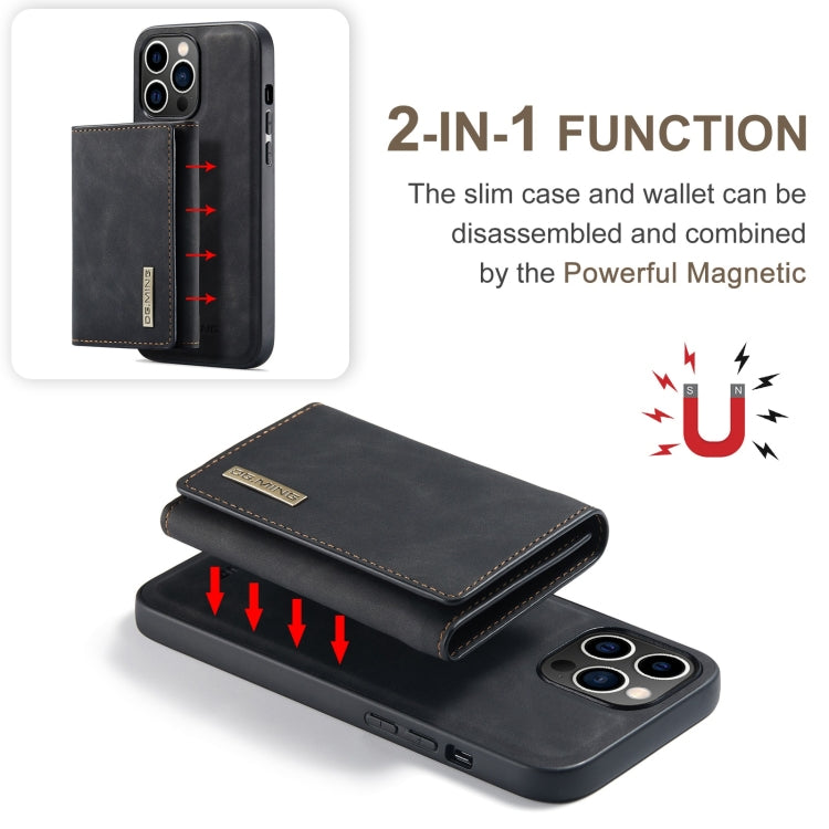 DG.MING M1 Series Funda de cuero para teléfono con billetera múltiple y tres pliegues, For iPhone 15 Pro Max, For iPhone 15 Pro, For iPhone 15 Plus, For iPhone 15