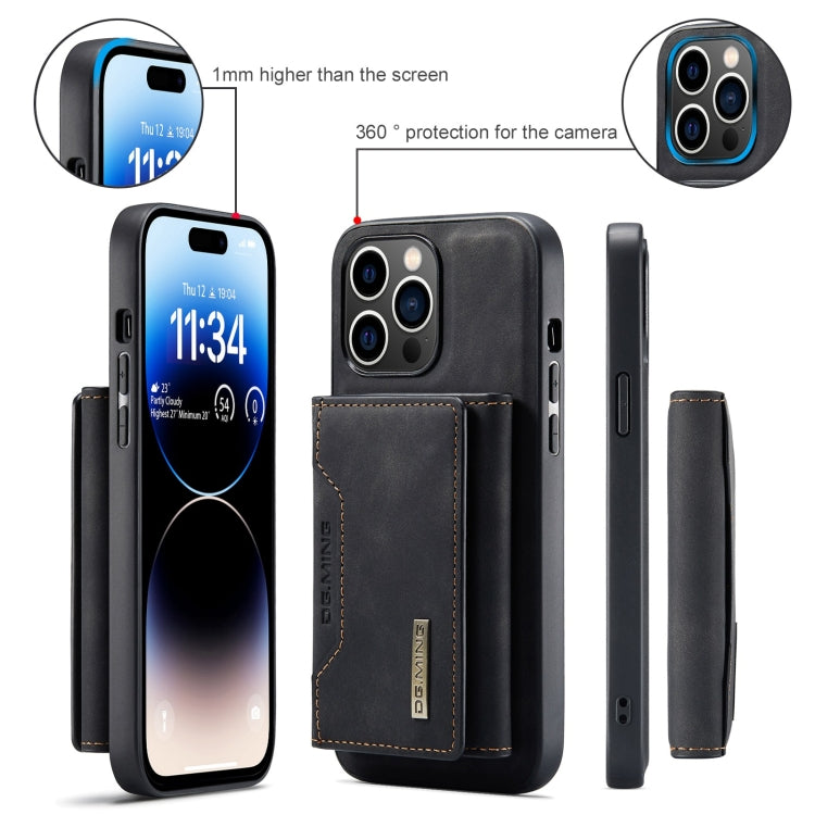 DG.MING M2 Series Funda de cuero para teléfono con cartera y tarjetero de 3 pliegues, For iPhone 15 Pro Max, For iPhone 15 Pro, For iPhone 15 Plus, For iPhone 15