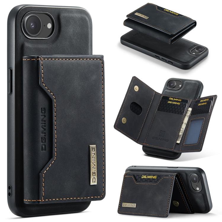 DG.MING M2 Series Funda de cuero para teléfono con cartera y tarjetero de 3 pliegues, For iPhone 17e / 16e, For iPhone 17 Pro Max, For iPhone 17 Pro, For iPhone 17, For iPhone Air, For iPhone 16 Pro Max, For iPhone 16 Pro, For iPhone 16 Plus           ...