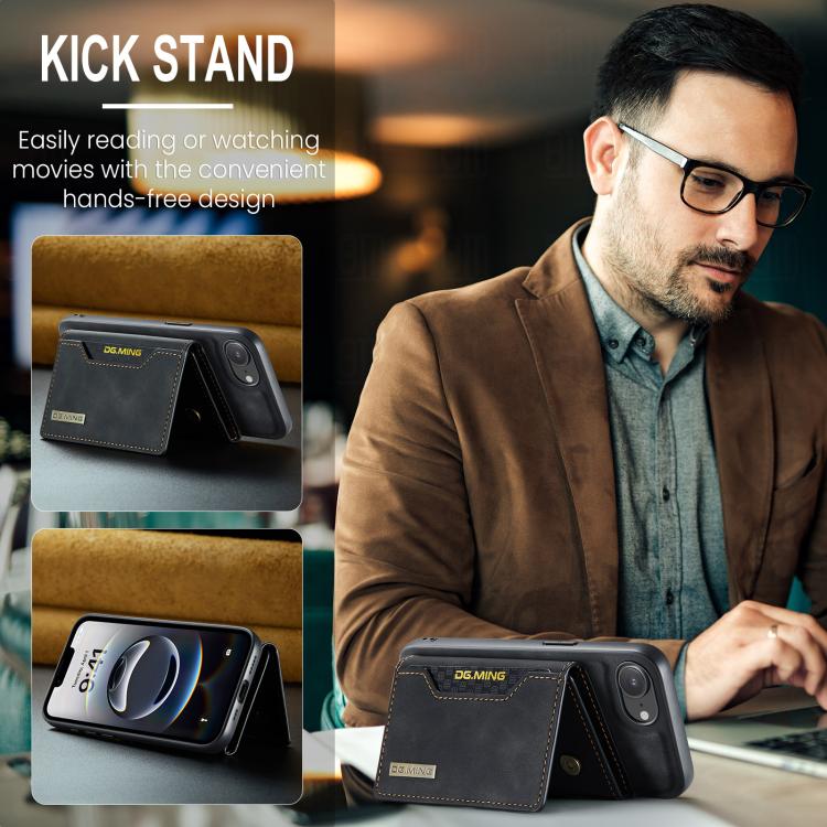 DG.MING M2 Series Funda de cuero para teléfono con cartera y tarjetero de 3 pliegues, For iPhone 17e / 16e, For iPhone 17 Pro Max, For iPhone 17 Pro, For iPhone 17, For iPhone Air, For iPhone 16 Pro Max, For iPhone 16 Pro, For iPhone 16 Plus           ...