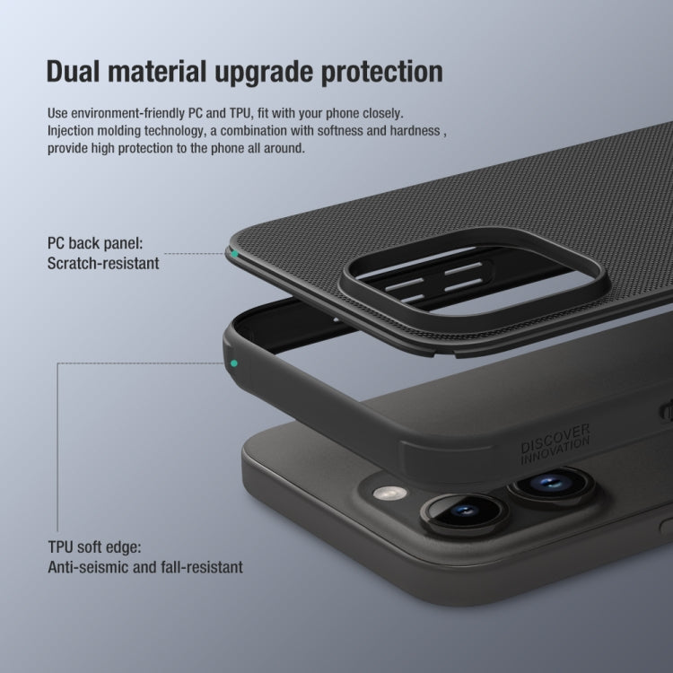 Funda para teléfono NILLKIN Frosted Shield Pro PC + TPU, For iPhone 15 Pro Max, For iPhone 15 Pro