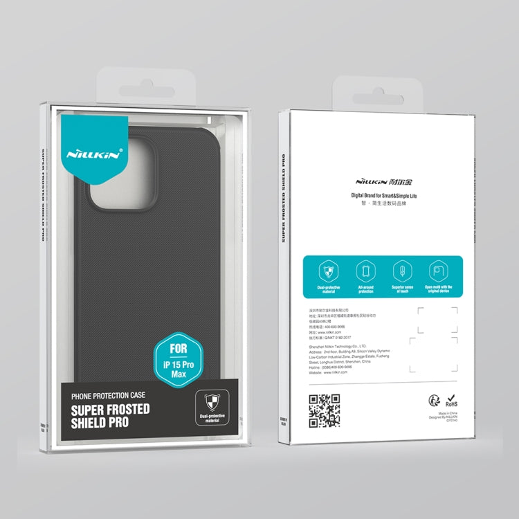 Funda para teléfono NILLKIN Frosted Shield Pro PC + TPU, For iPhone 15 Pro Max, For iPhone 15 Pro