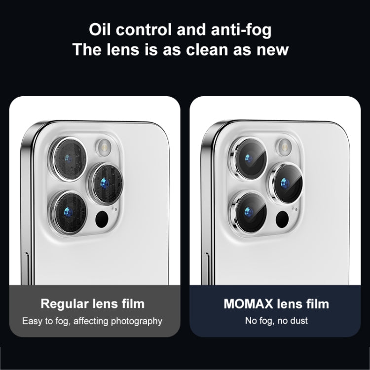 Película de cristal de lente de teléfono de cubierta completa independiente MOMAX Eagle Eye, For iPhone 15 Pro / 15 Pro Max