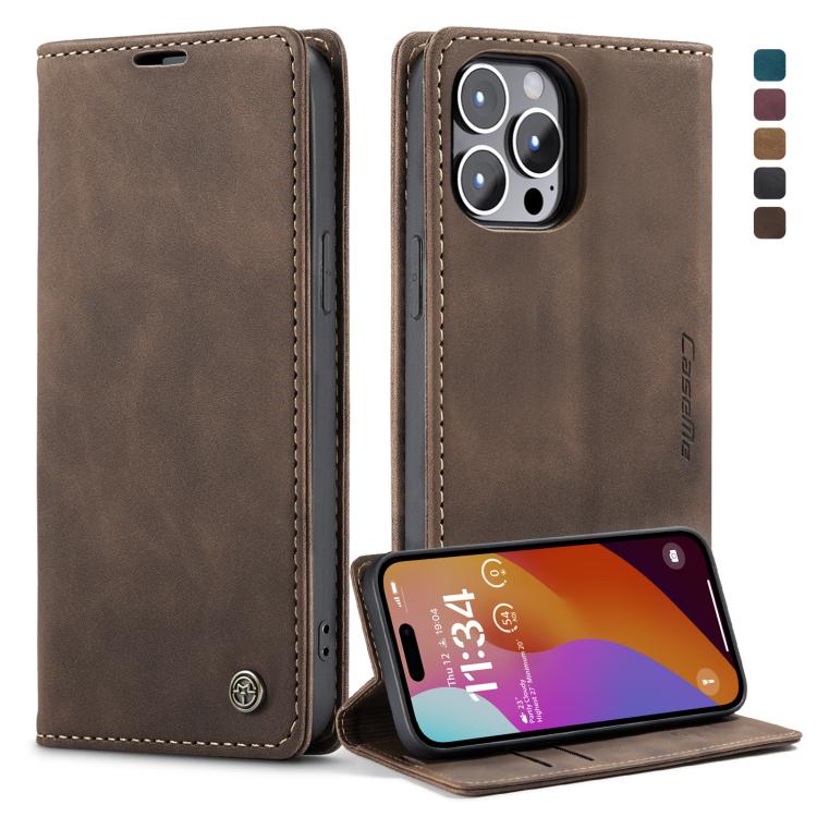 CaseMe 013 Funda de teléfono de cuero con tapa horizontal multifuncional, For iPhone 15 Pro Max, For iPhone 15 Pro, For iPhone 15 Plus, For iPhone 15