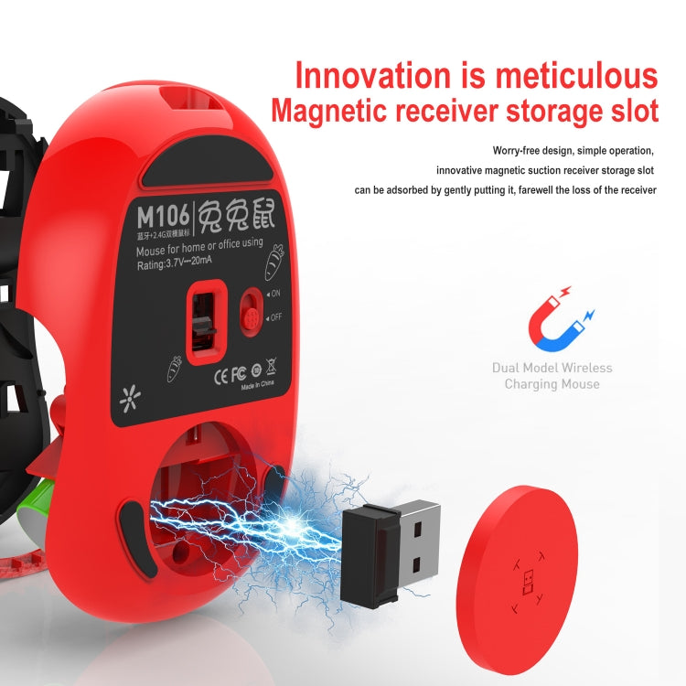 HXSJ M106 2.4GHZ 1600dpi Ratón inalámbrico monomodo USB recargable