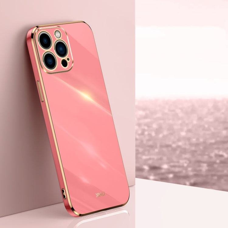 Caja del teléfono de TPU electrochapada 6D del borde recto de XINLI, For iPhone 16 Plus, For iPhone 16, For iPhone 15 Pro Max, For iPhone 15 Pro, For iPhone 15 Plus, For iPhone 15